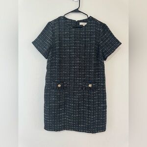 LOFT Black and White Tweed Dress